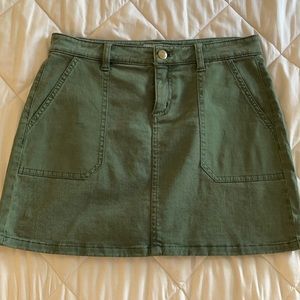 green jean skirt